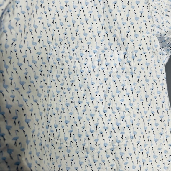 Frank Eileen Barry Signature Crinkle Shirt Flamingo Print Size XS - Picture 6 of 12